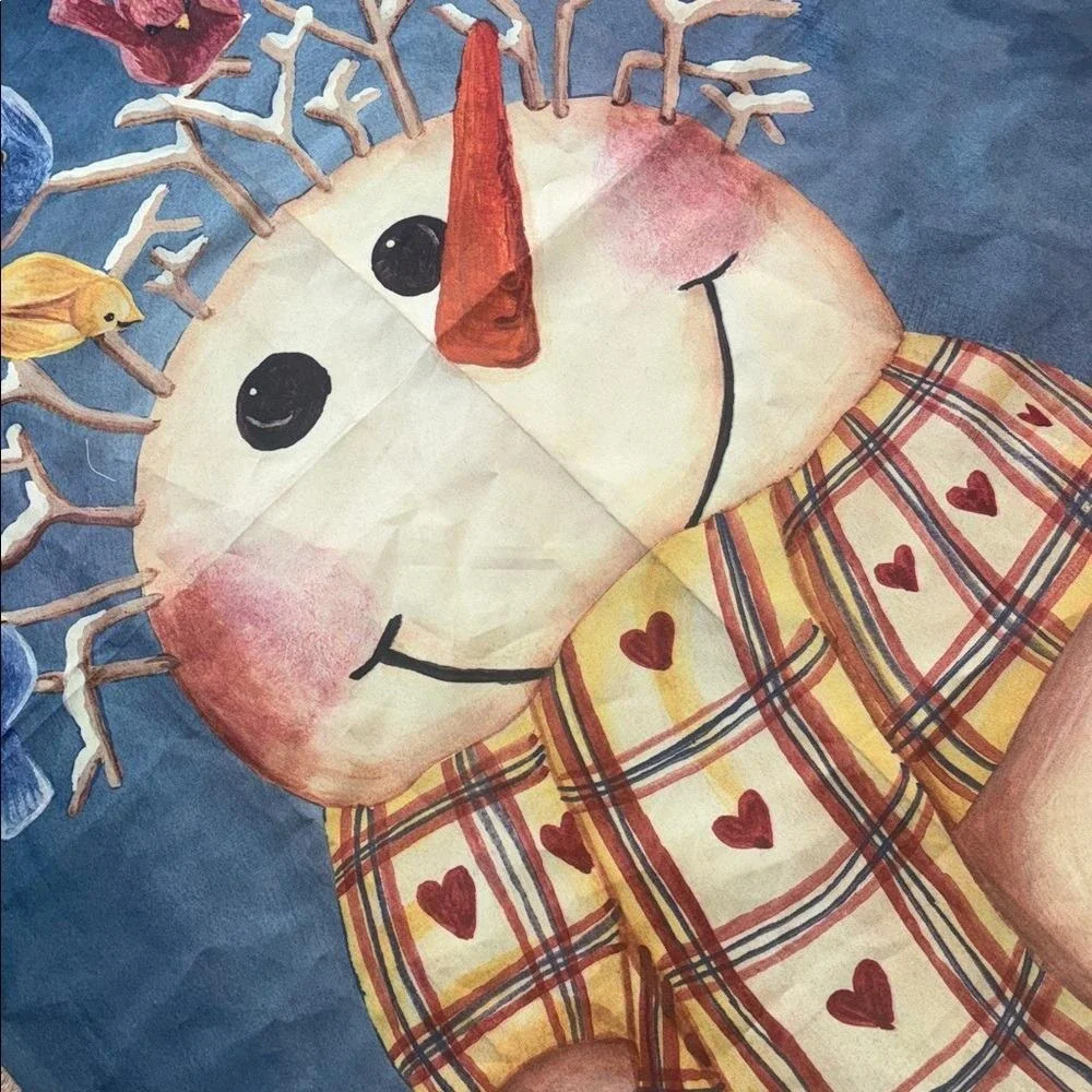 Custom Decor Mary Ann June Welcome Friends Oversized Snowman Flag 39x28‎